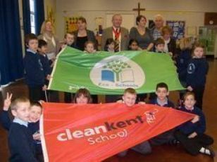 The Folkestone Herald ~ Primary School Awarded Top Eco Flags.